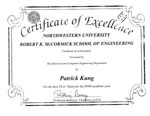 Best PhD Thesis from the ECE Department (2000) given to Patrick Kung