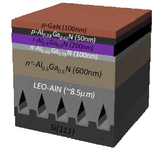 Growth of AlGaN on silicon substrates: a novel way to make back-illuminated ultraviolet photodetectors